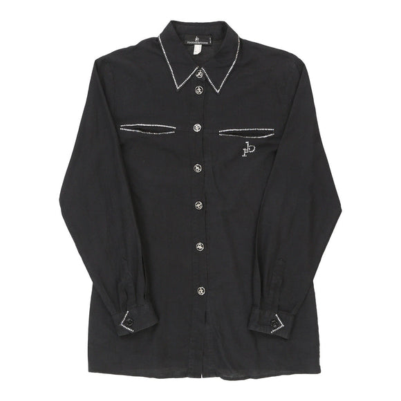Vintageblack Roccobarocco Shirt - womens medium
