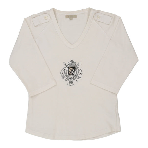 Vintagewhite Burberry London Long Sleeve Top - womens medium
