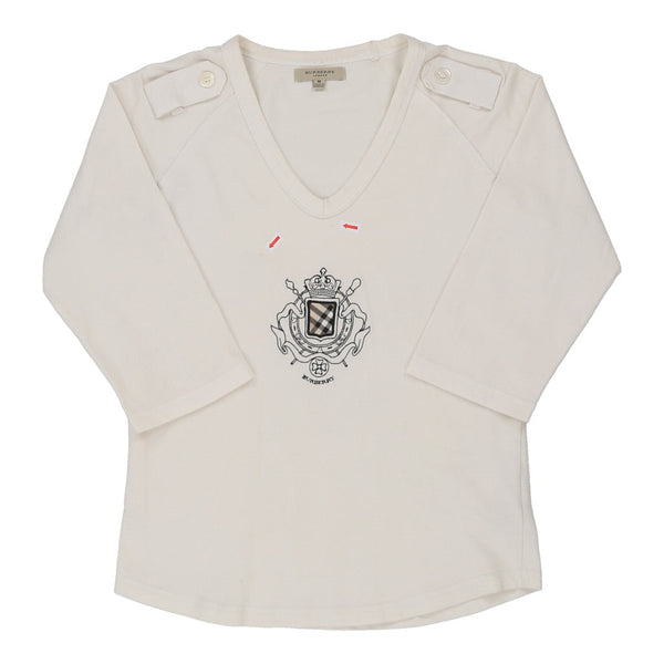 Vintagewhite Burberry London Long Sleeve Top - womens medium