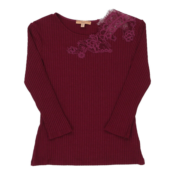 Vintageburgundy Ermanno Scervino Long Sleeve Top - womens small
