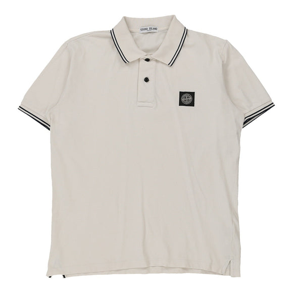 Pre-Loved white Age 16 Spring / Summer 2011 Stone Island Polo Shirt - boys large