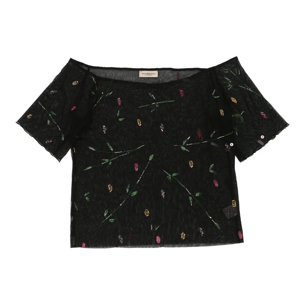 Vintageblack Roccobarocco Mesh Top - womens x-large