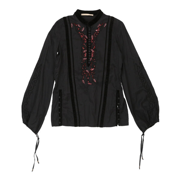 Vintageblack Class Roberto Cavalli Long Sleeve Top - womens small