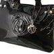 Vintage black Embossed Logo Patent Tote Armani Jeans Bag - womens no size