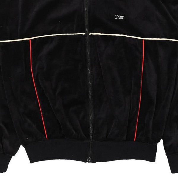 Vintage black Christian Dior Velour Track Jacket - mens medium