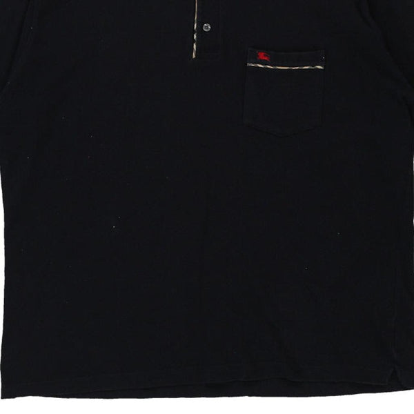 Vintage black Burberry London Polo Shirt - mens xx-large