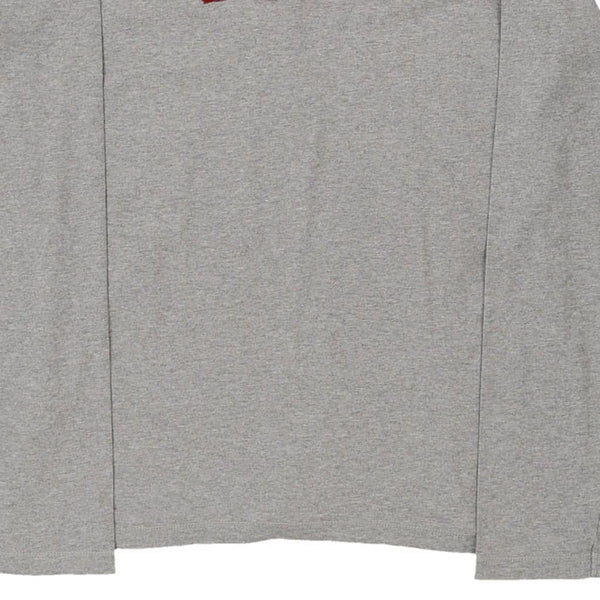 Vintage grey Napapijri Long Sleeve Polo Shirt - womens large