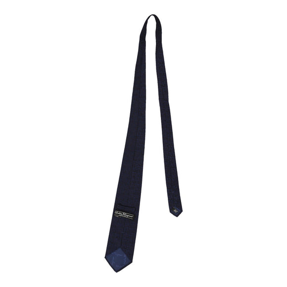 Vintage navy Salvatore Ferragamo Tie - mens no size