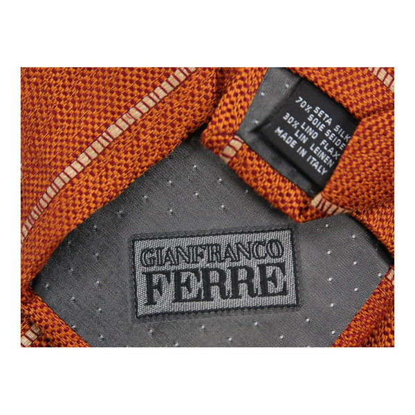 Vintage orange Gianfranco Ferre Tie - mens no size