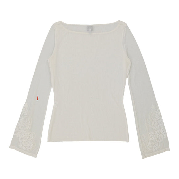 Vintage cream Cavalli Jeans Long Sleeve Top - womens large