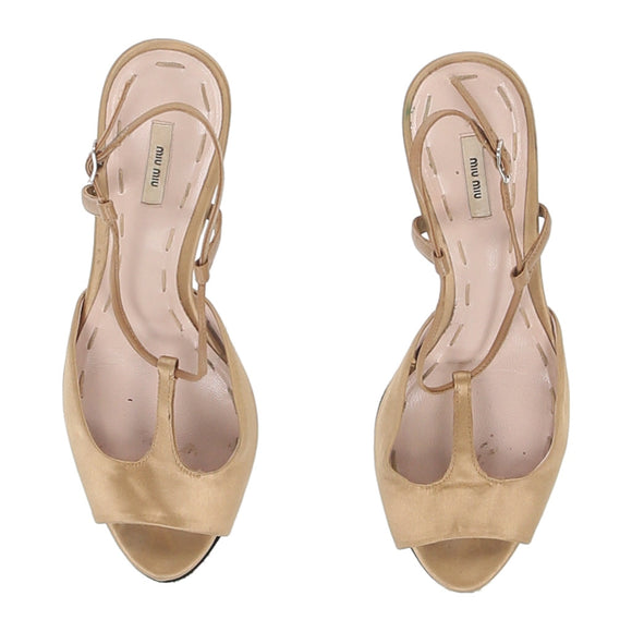 Vintage Miu Miu Heels - UK 4 Gold Leather heels Miu Miu   