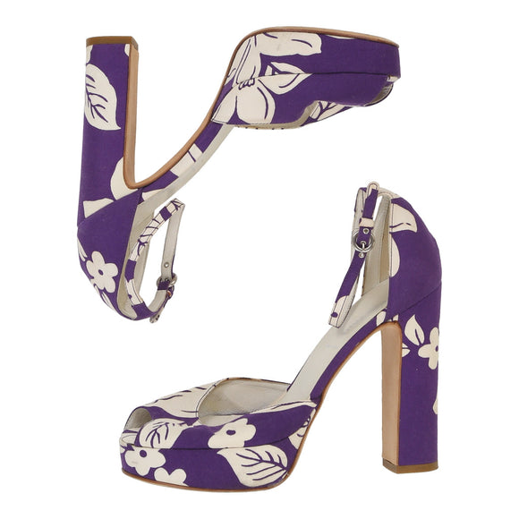 Vintage Miu Miu Heels - UK 4.5 Purple Canvas heels Miu Miu   