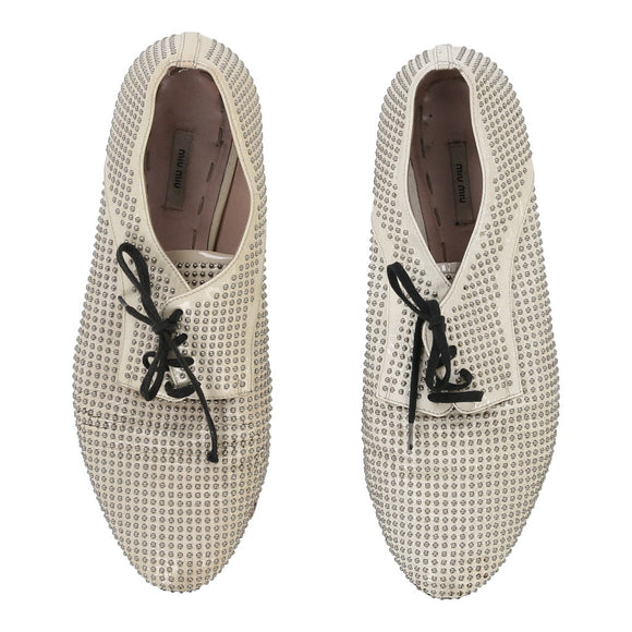 Vintage Miu Miu Shoes - UK 4.5 White Leather shoes Miu Miu   