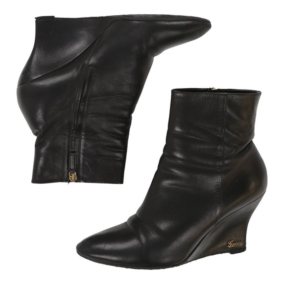 Vintage Gucci Heels - UK 8.5 Black Leather heels Gucci   