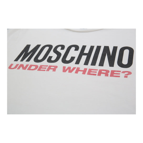 Vintage white Under Where? Moschino T-Shirt - mens medium
