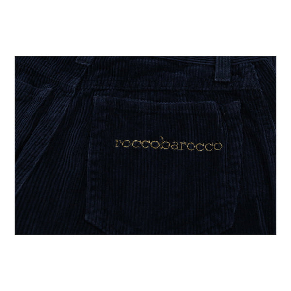 Vintage blue Roccobarocco Cord Trousers - womens 28" waist