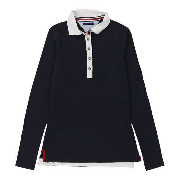 Vintage navy Tommy Hilfiger Long Sleeve Polo Shirt - womens small