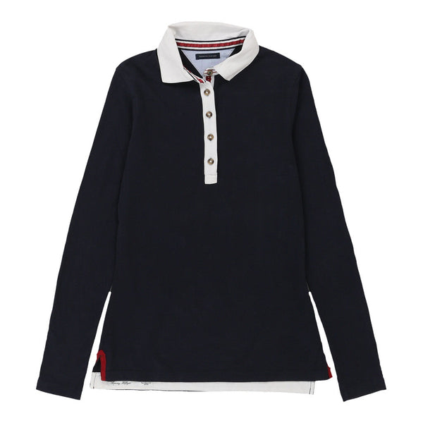 Vintage navy Tommy Hilfiger Long Sleeve Polo Shirt - womens small