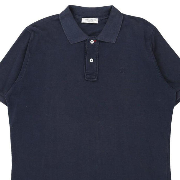 Vintage blue Trussardi Polo Shirt - mens x-large