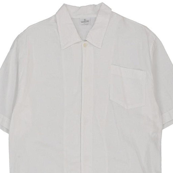 Vintage white Valentino Short Sleeve Shirt - mens large