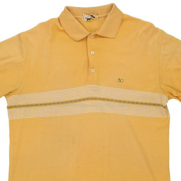Vintage yellow Valentino Polo Shirt - mens large