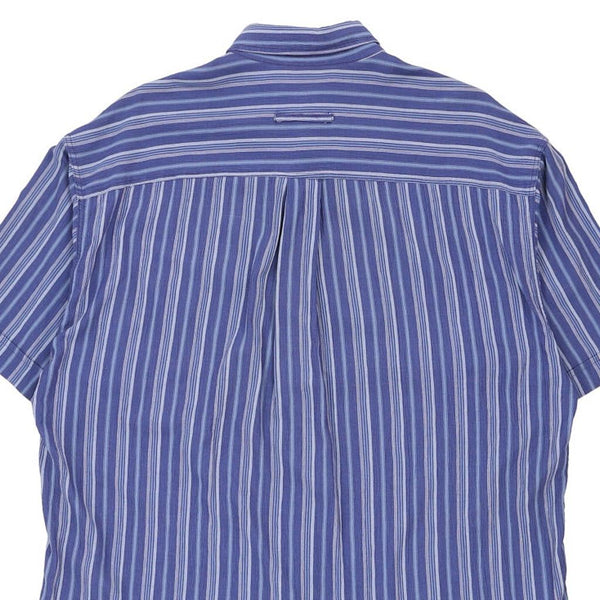 Vintage blue Trussardi Jeans Short Sleeve Shirt - mens large