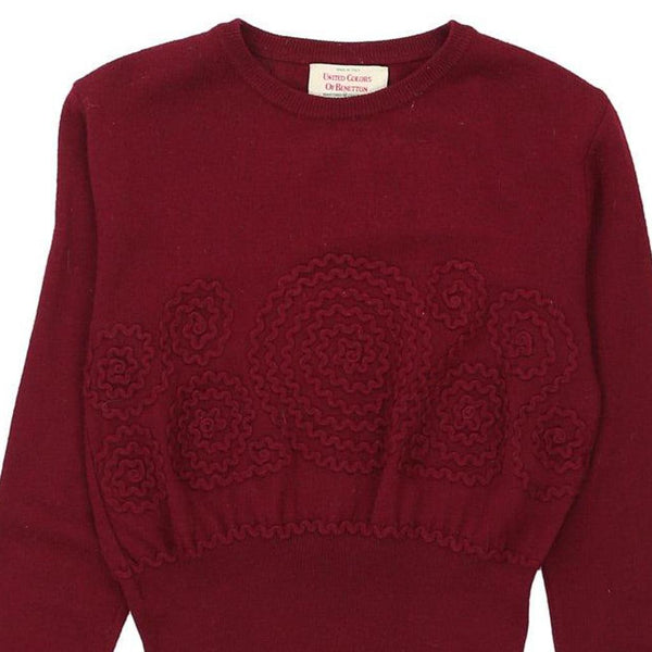Vintage burgundy Benetton Jumper - womens small