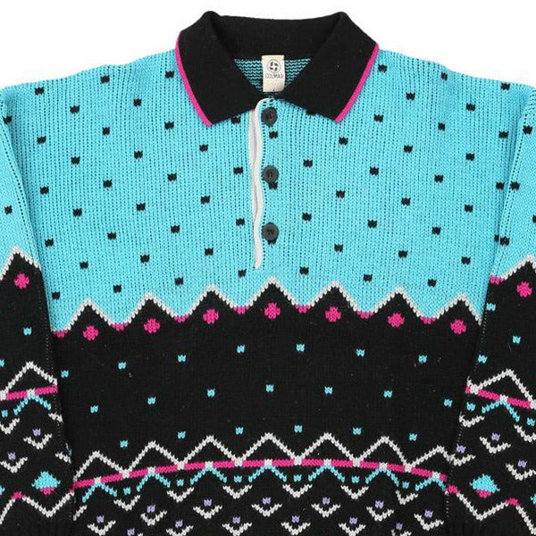 Vintageblue Colmar Long Sleeve Polo Shirt - mens large