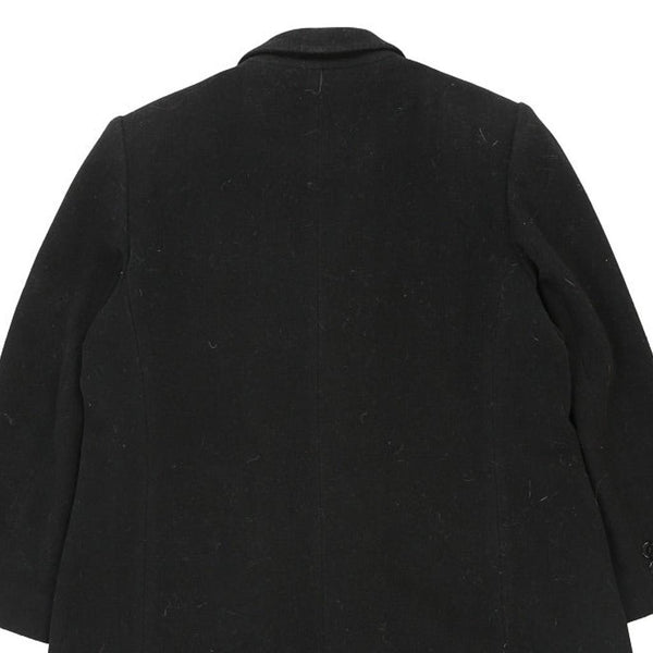 Vintage black Burberry London Overcoat - mens medium