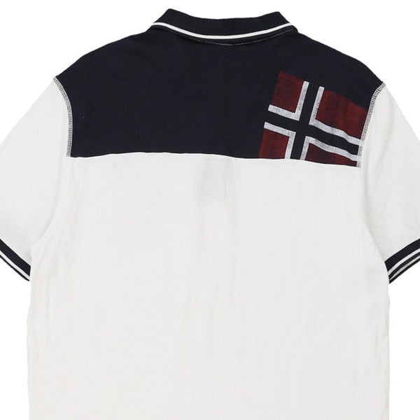 Vintage white Napapijri Polo Shirt - mens x-large