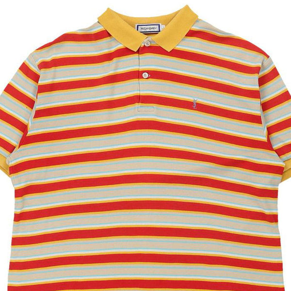 Vintage multicoloured Yves Saint Laurent Polo Shirt - mens large