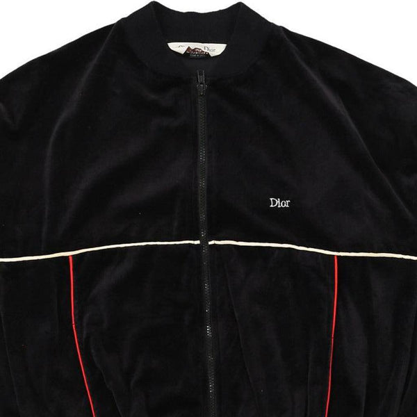 Vintage black Christian Dior Velour Track Jacket - mens medium