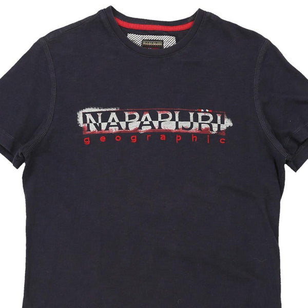 Vintage navy Napapijri T-Shirt - mens medium