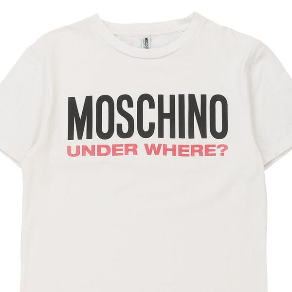 Vintage white Under Where? Moschino T-Shirt - mens medium