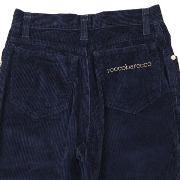 Vintage blue Roccobarocco Cord Trousers - womens 28" waist