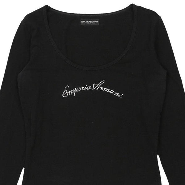 Vintage black Emporio Armani Long Sleeve Top - womens x-large