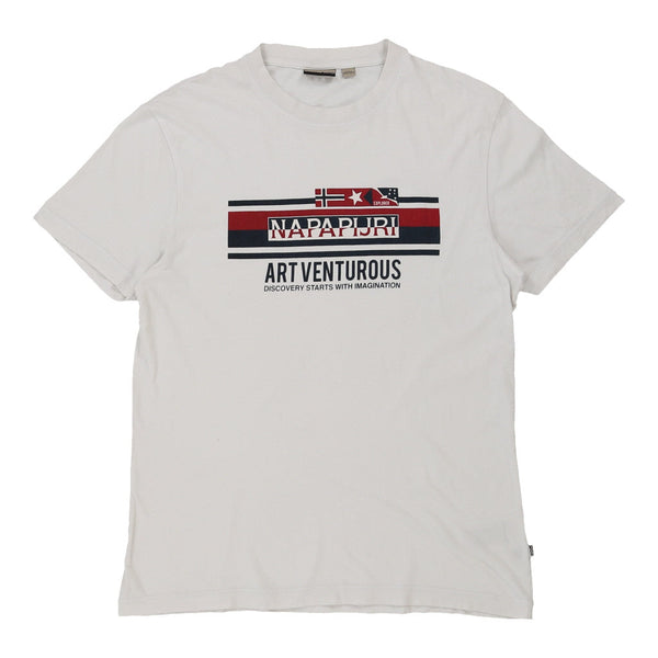 Vintagewhite Napapijri T-Shirt - mens medium
