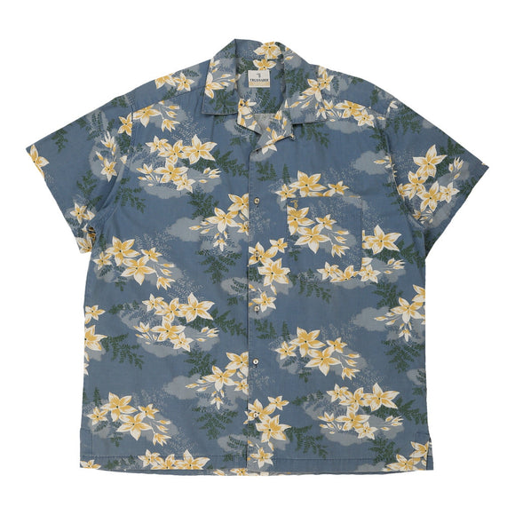 Vintageblue Trussardi Sport Hawaiian Shirt - mens x-large