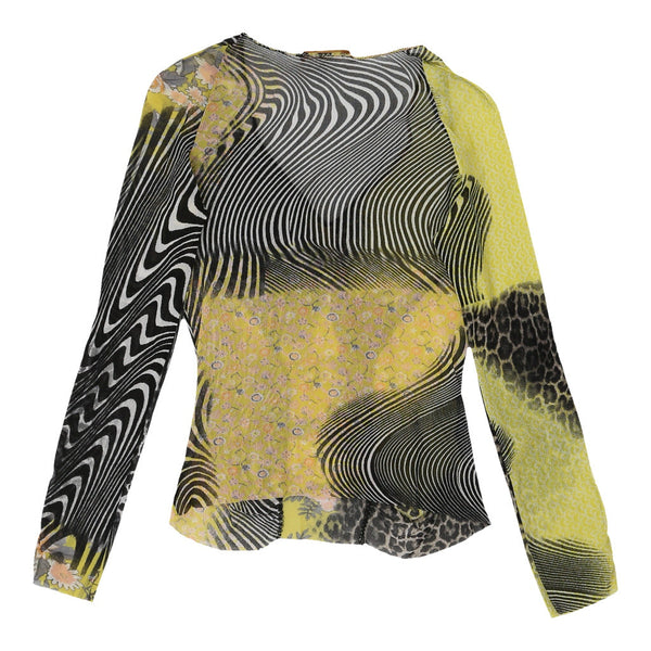 Vintageyellow Cavalli Class Mesh Top - womens small