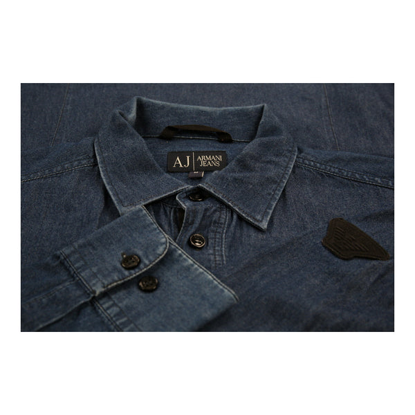Vintageblue Armani Jeans Denim Shirt - mens medium