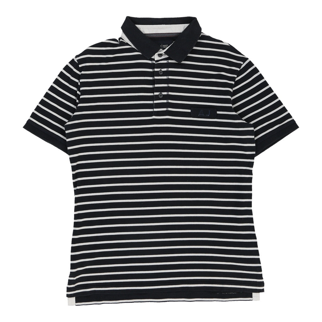 idiom billedtekst meditation Armani Jeans Striped Polo Shirt - Large Black Cotton – Preloveddesigner.com