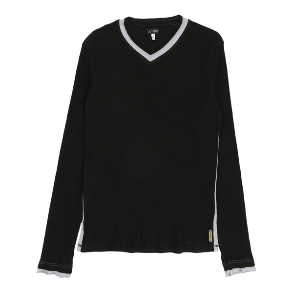 Vintageblack Armani Jeans Long Sleeve T-Shirt - mens x-large
