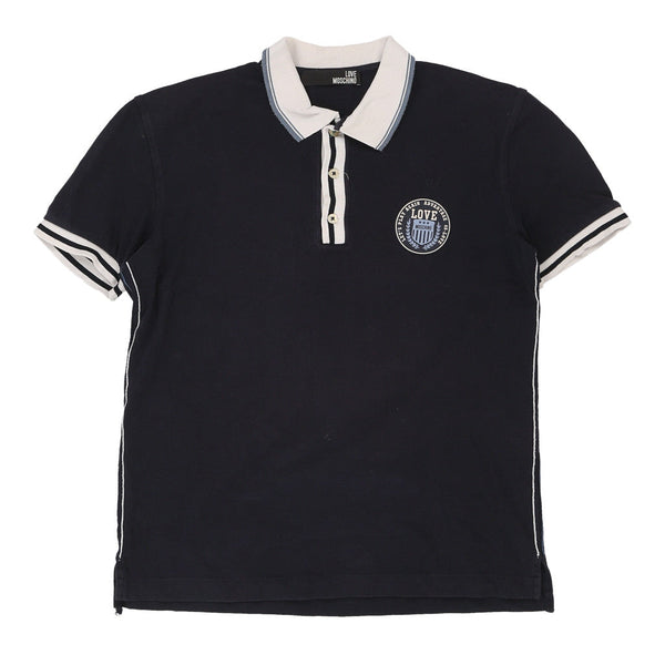 Vintagenavy Love Moschino Polo Shirt - mens large