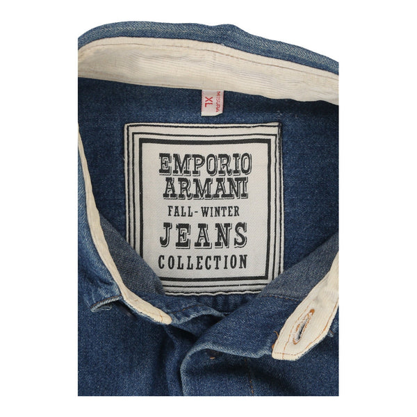 Vintageblue Emporio Armani Denim Shirt - mens x-large