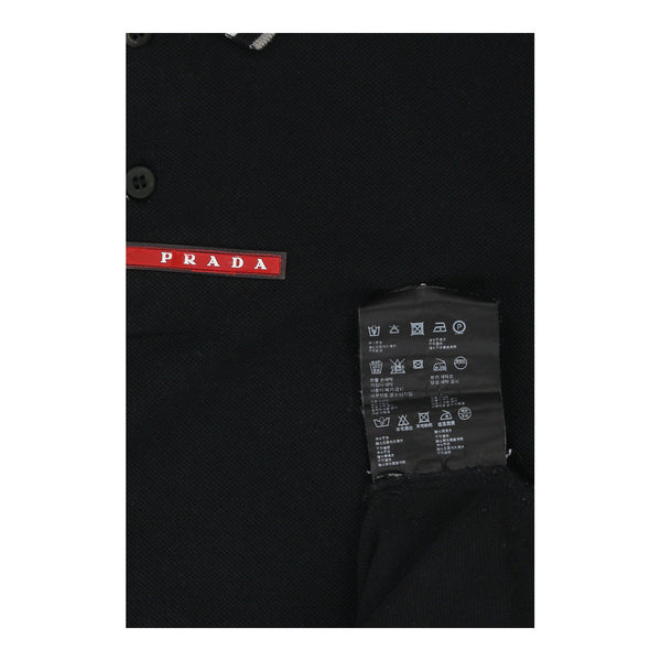 Vintageblack Prada Long Sleeve Polo Shirt - mens large